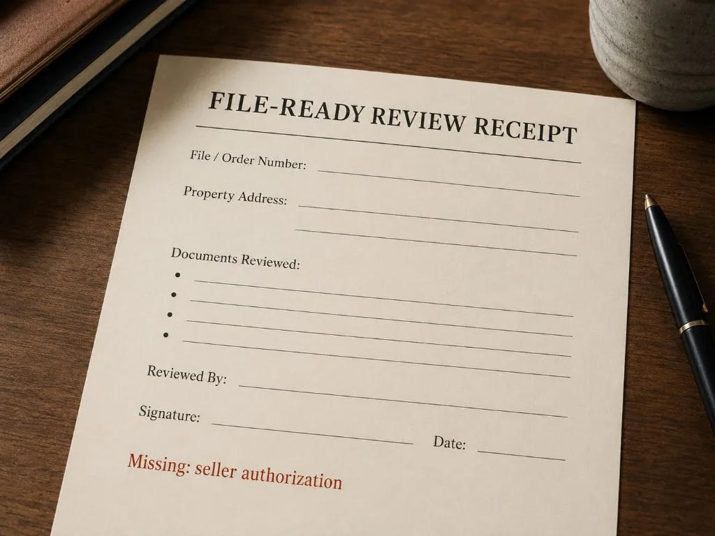 Printed file-ready review receipt with source checks and release notes